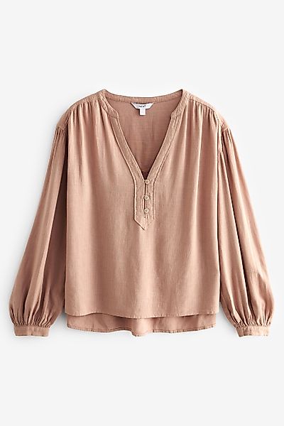 Next Langarmbluse Langärmelige Bluse mit V-Ausschnitt günstig online kaufen