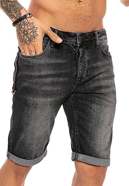 RedBridge Jeansshorts mit Umschlag-Saum – Slim Fit, Used-Waschung günstig online kaufen