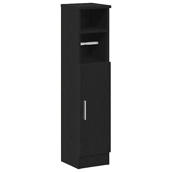 vidaXL Badezimmer-Set Badezimmerschrank mit Rollenhalter Schwarz günstig online kaufen