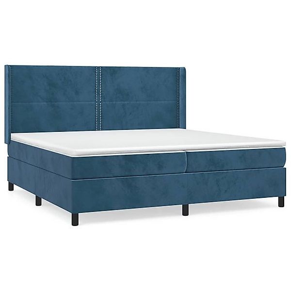 vidaXL Boxspringbett, Boxbett mit Matratze Dunkelblau 200x200 cm Samt günstig online kaufen