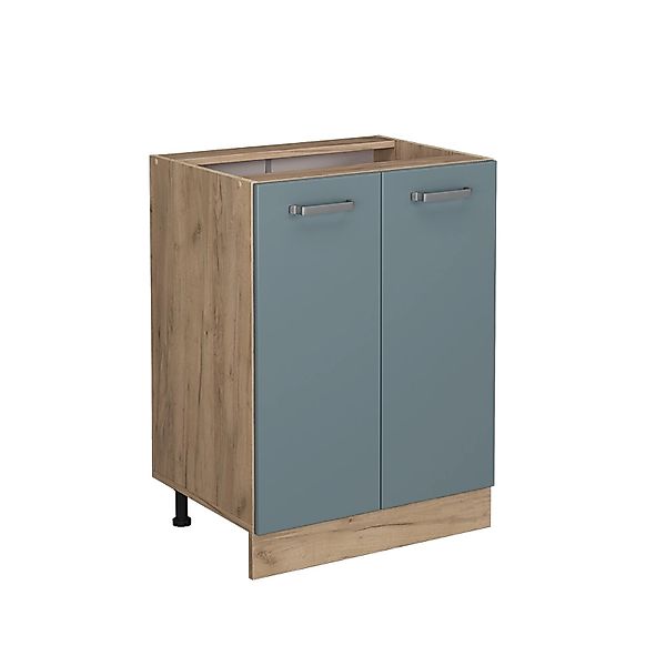 Vicco Unterschrank R-Line, Blau-Grau/Goldkraft Eiche, 60 cm ohne Arbeitspla günstig online kaufen
