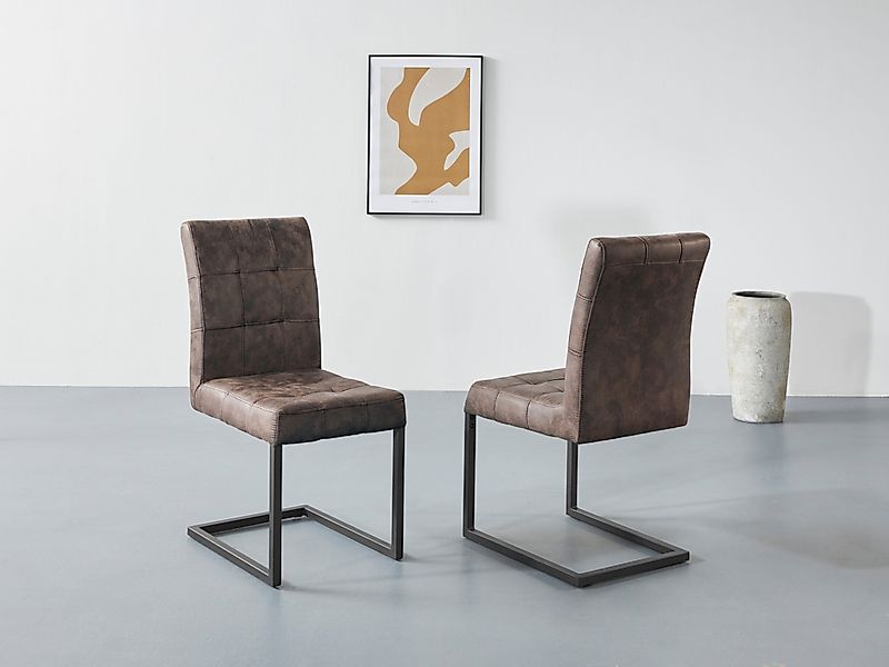 HELA Esszimmerstuhl "Donna" (Set) 2 Stk.Freischwinger mit Vintage Microfase günstig online kaufen