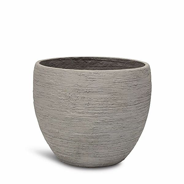 Pottery runder Blumentopf wellenartige Struktur Ø 35 cm, Höhe 30 cm grau günstig online kaufen