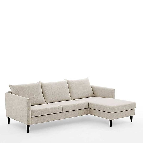 Webstoff Ecksofa in Cremefarben Skandi Design günstig online kaufen