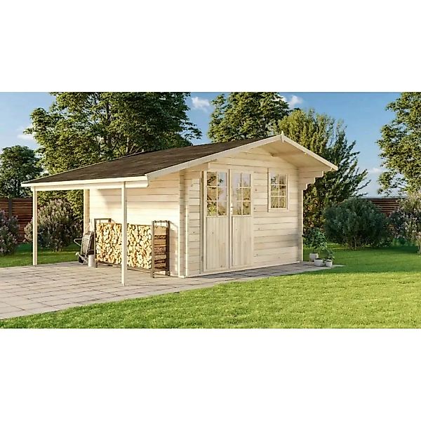 Alpholz Holz-Gartenhaus Franco Unbehandelt 360 cm x 470 cm günstig online kaufen