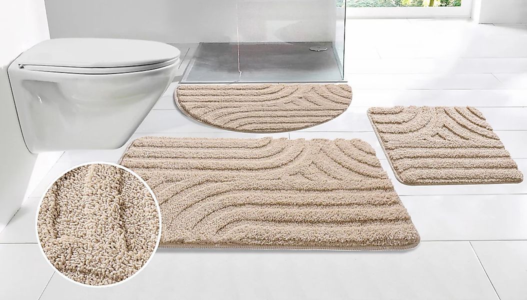 my home Badematte "Sanremo Scandi, Badvorleger, Badezimmer Teppich, Duschvo günstig online kaufen