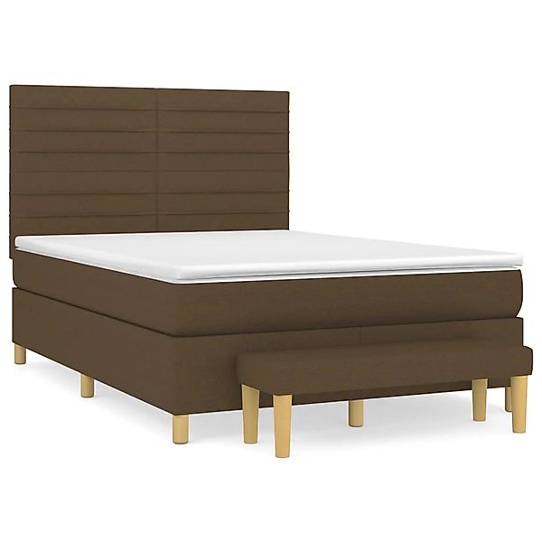 vidaXL Boxspringbett mit Matratze Dunkelbraun 140x200 cm Stoff1367577 günstig online kaufen