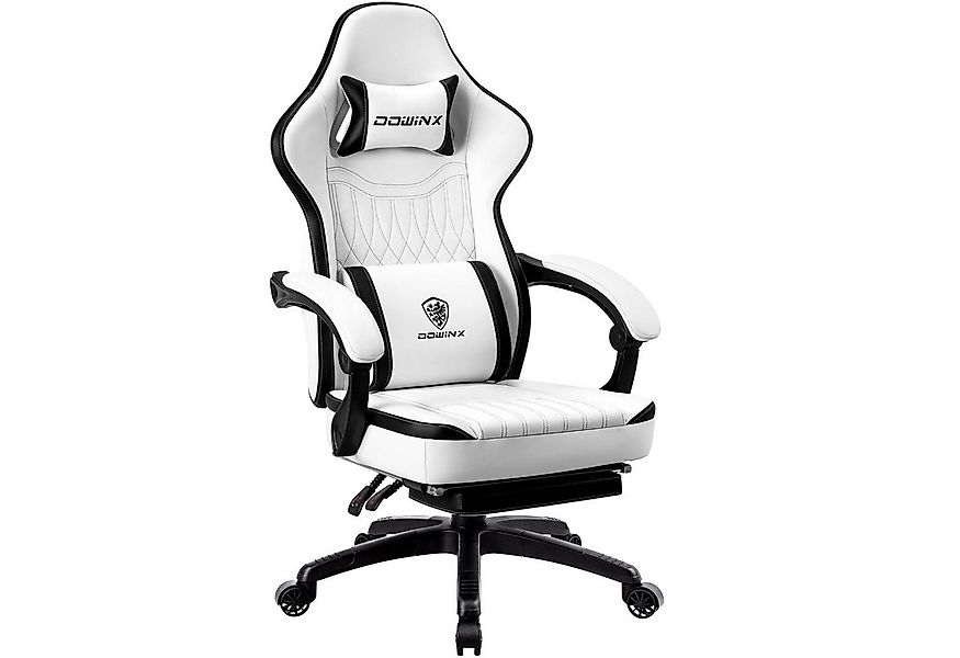 Dowinx Gaming-Stuhl Mit Federkissen, Massage-Lendenwirbelstütze Fußstütze, günstig online kaufen