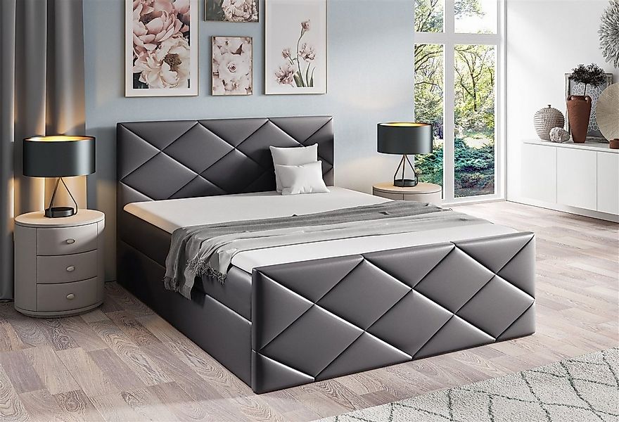 Fun Möbel Boxbett Schlafzimmerbett KOSMOS in Kunstleder (inkl. Bettkasten, günstig online kaufen