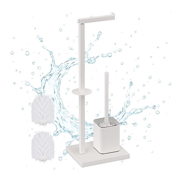 relaxdays WC-Garnitur aus Metall, weiß günstig online kaufen