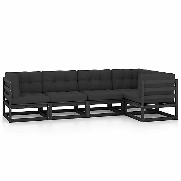 5-tlg. Garten-lounge-set Mit Kissen Massivholz Kiefer günstig online kaufen